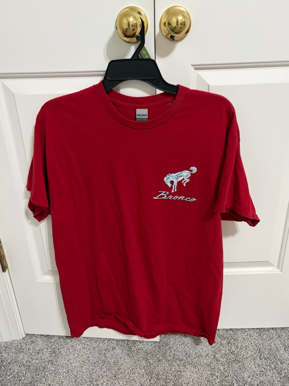 Red mens bronco shirt size large